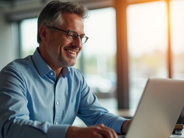 Delivery fleet manager reviewing analytics