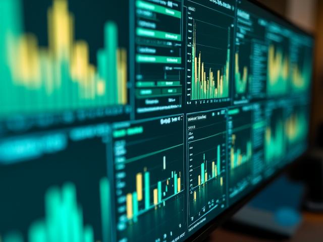 Modern business intelligence dashboard on a screen