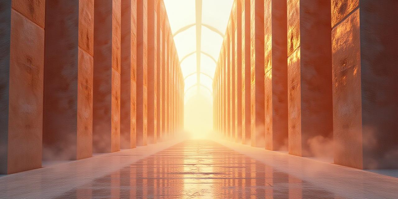 Abstract architectural data visualization representing order and complexity